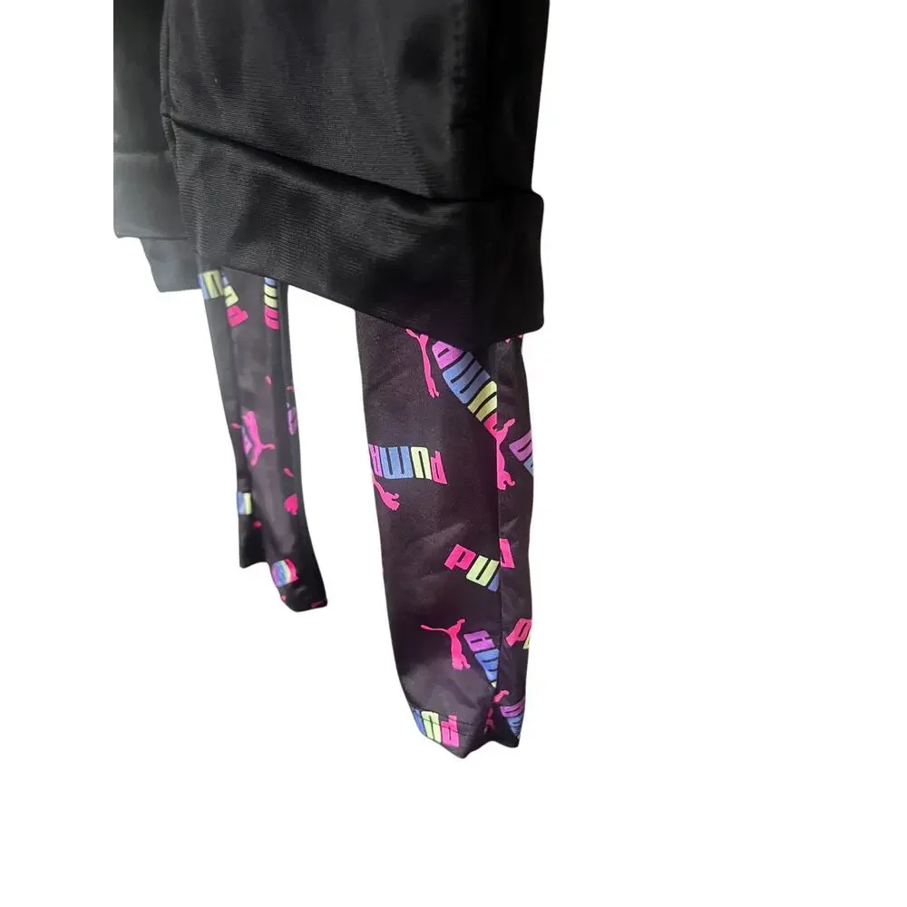 Puma Jogger Set Size 5 Black Neon Multicolored Hooded Set Full front Zip